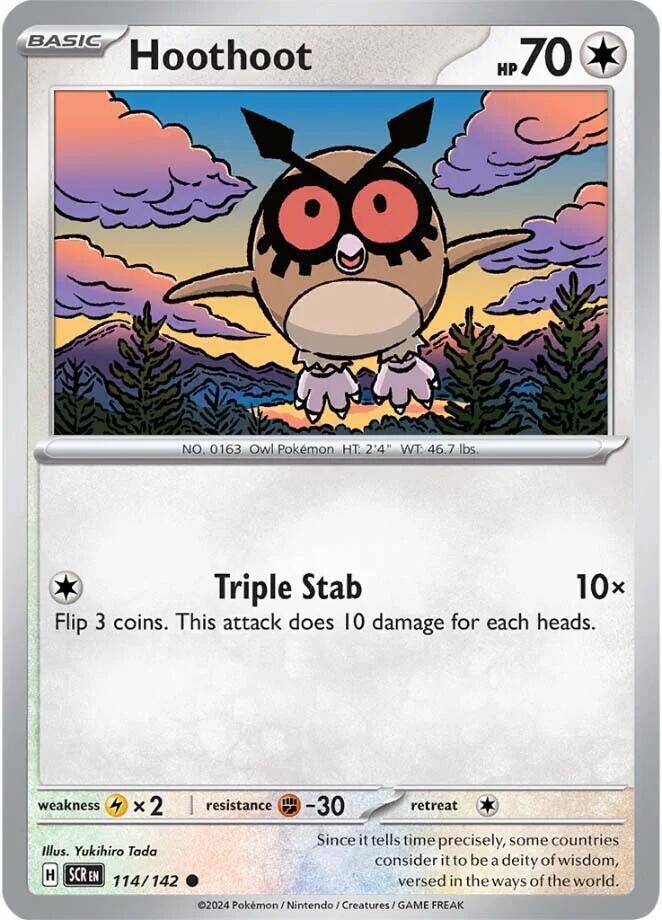 Pokemon Hoothoot 114/142 Stellar Crown