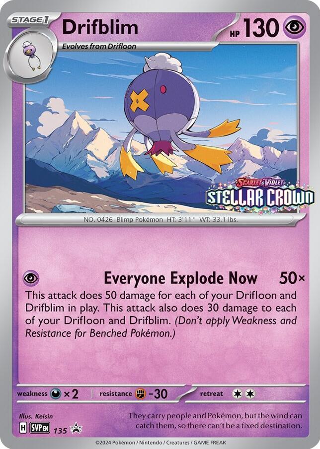 Pokemon Drifblim 135 SVP Black Star Promos