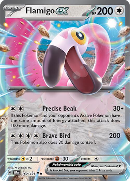 Pokemon Flamigo ex 160/191 Surging Sparks