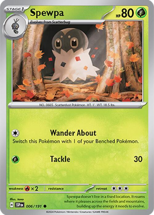 Pokemon Spewpa 6/191 Surging Sparks