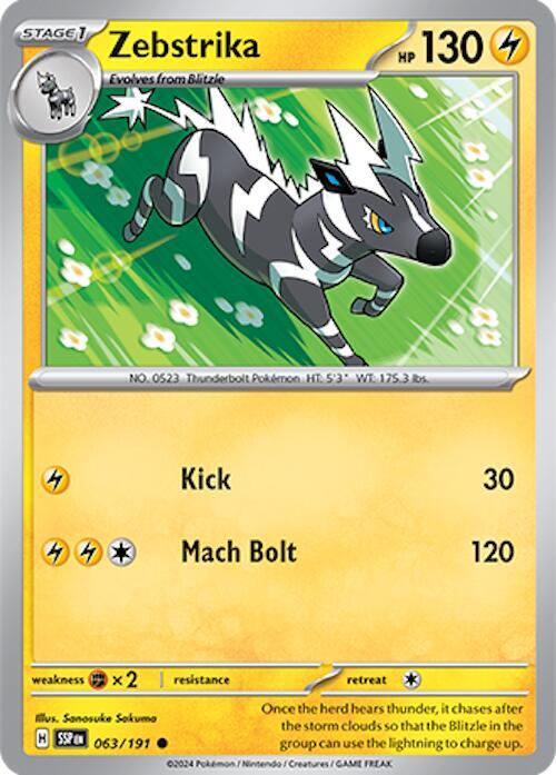 Pokemon Zebstrika 63/191 Surging Sparks