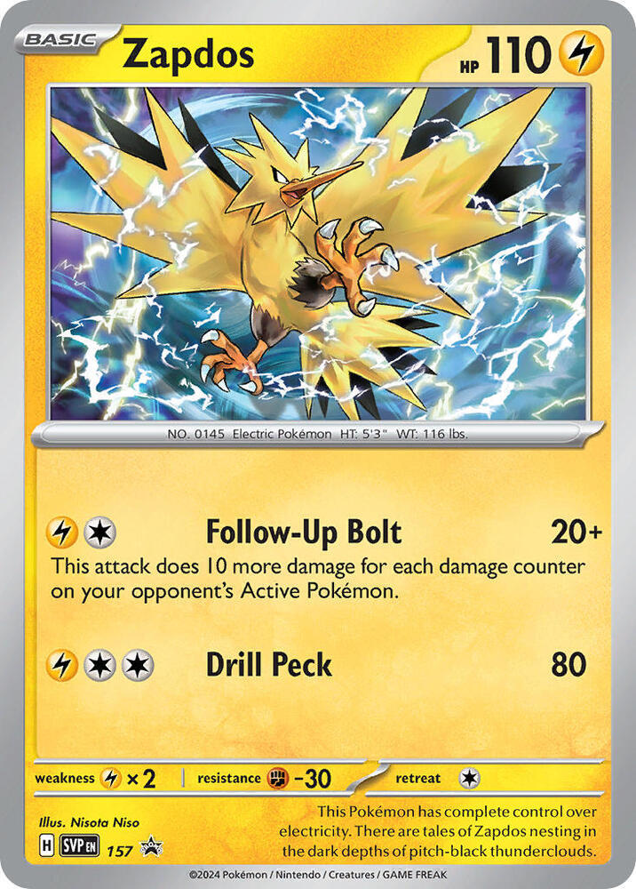 Pokemon Zapdos 157 SVP Black Star Promos