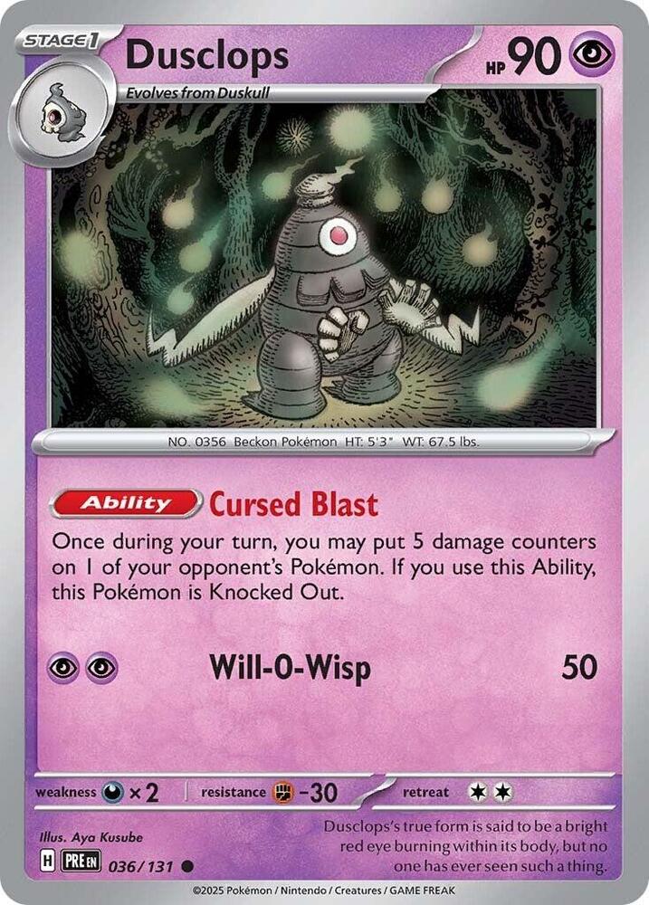 Pokemon Dusclops 36/131 Prismatic Evolutions
