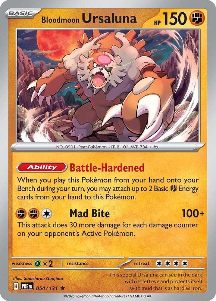 Pokemon Bloodmoon Ursaluna 54/131 Prismatic Evolutions