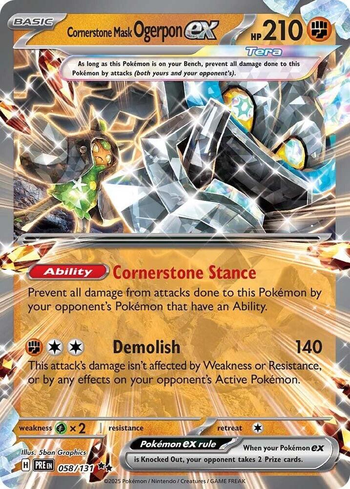 Pokemon Cornerstone Mask Ogerpon ex 58/131 Prismatic Evolutions