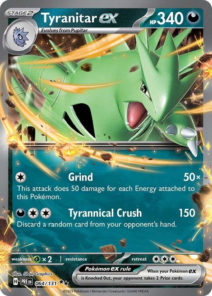 Pokemon Tyranitar ex 64/131 Prismatic Evolutions