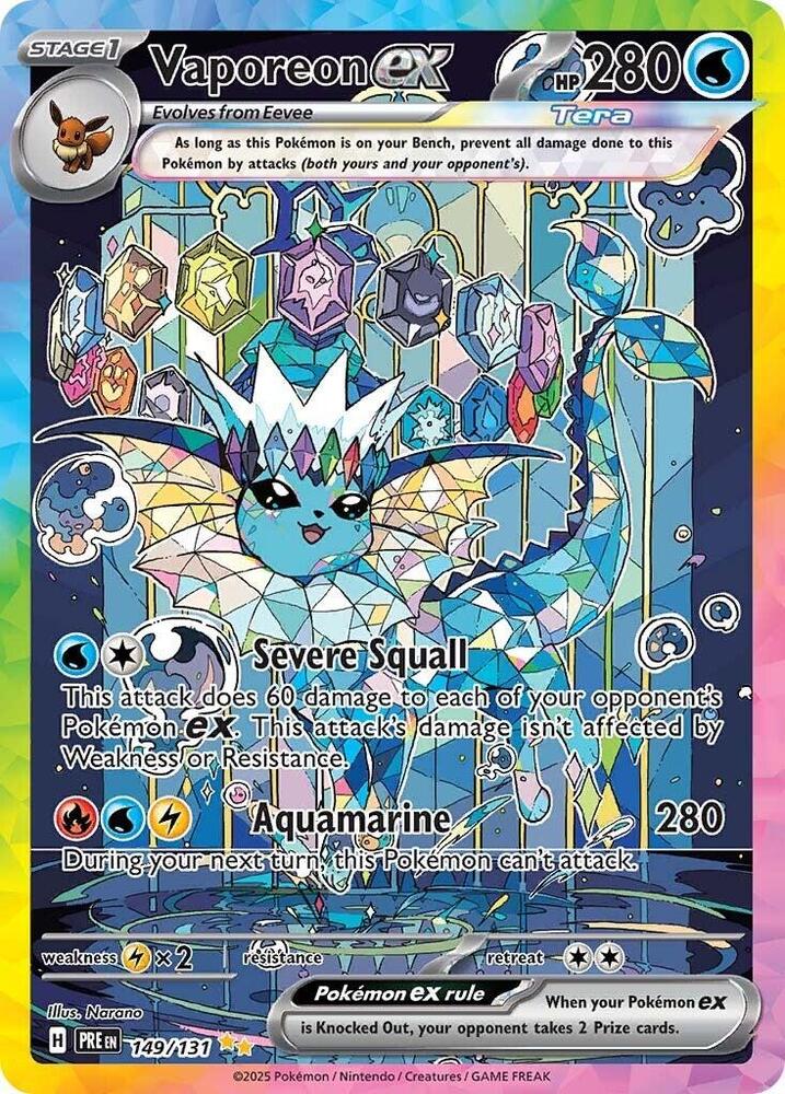Pokemon Vaporeon ex 149/131 Prismatic Evolutions