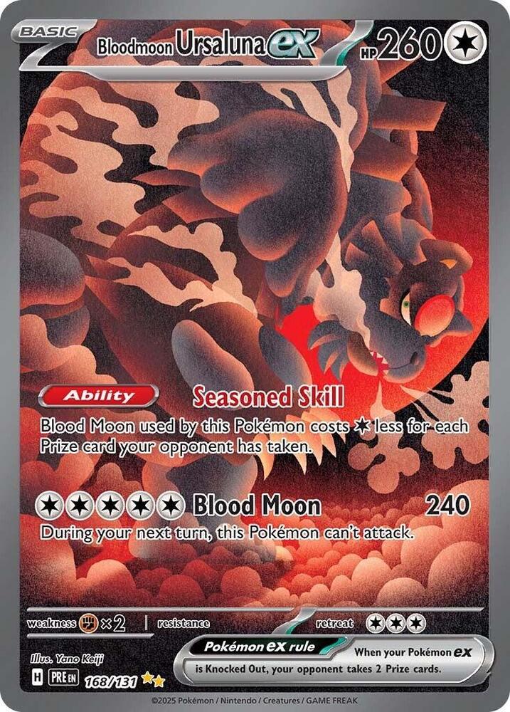 Pokemon Bloodmoon Ursaluna ex 168/131 Prismatic Evolutions