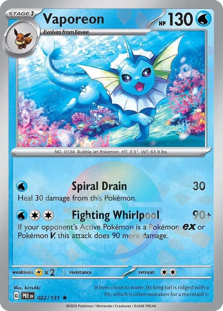 Pokemon Vaporeon (Poké Ball) 22/131 Prismatic Evolutions