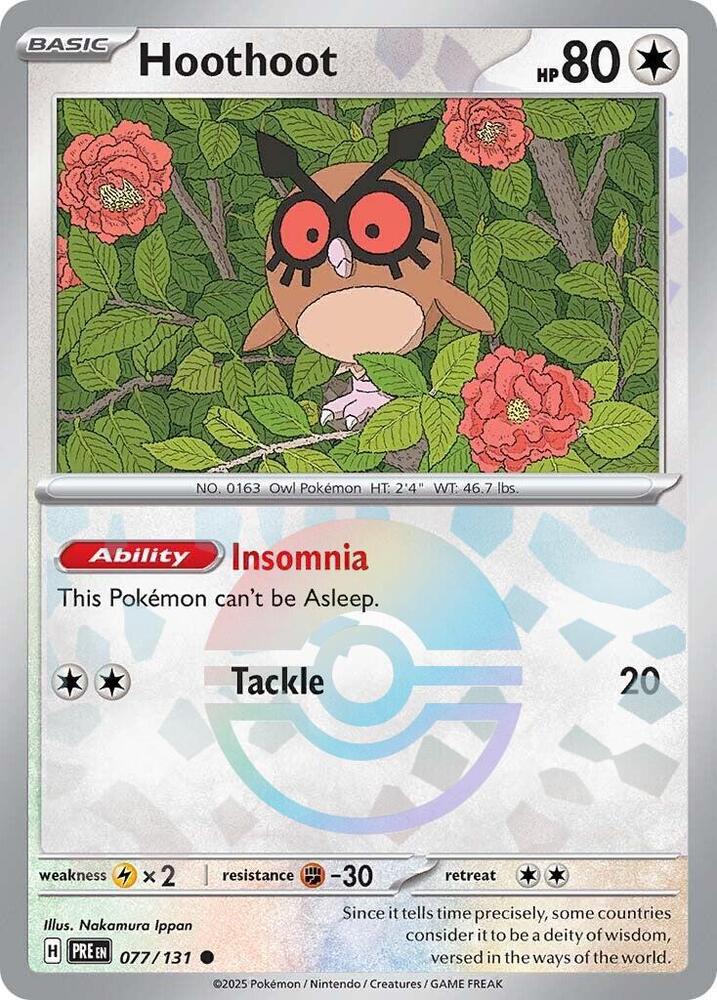 Pokemon Hoothoot (Poké Ball) 77/131 Prismatic Evolutions