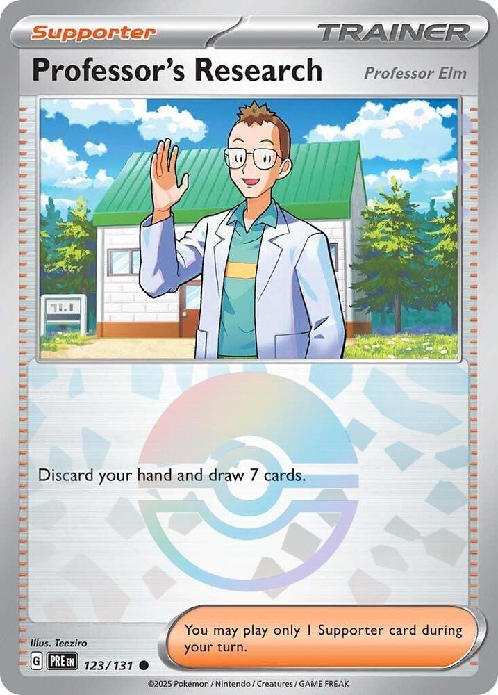 Pokemon Professor's Research Professor Elm (Poké Ball) 123/131 Prismatic Evolutions