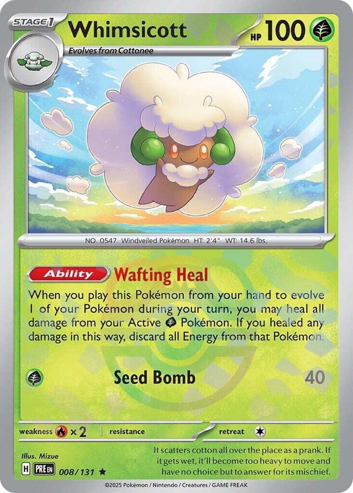 Pokemon Whimsicott (Master Ball) 8/131 Prismatic Evolutions