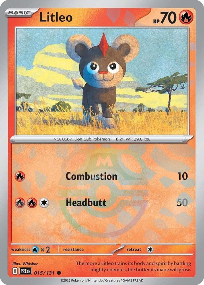 Pokemon Litleo (Master Ball) 15/131 Prismatic Evolutions