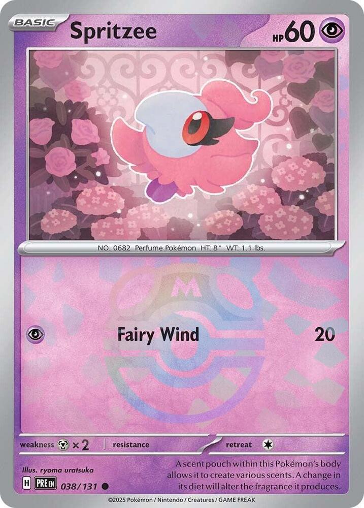 Pokemon Spritzee (Master Ball) 38/131 Prismatic Evolutions