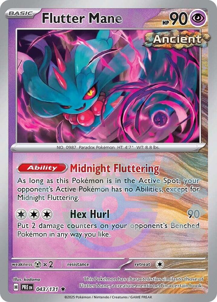 Pokemon Flutter Mane (Master Ball) 43/131 Prismatic Evolutions