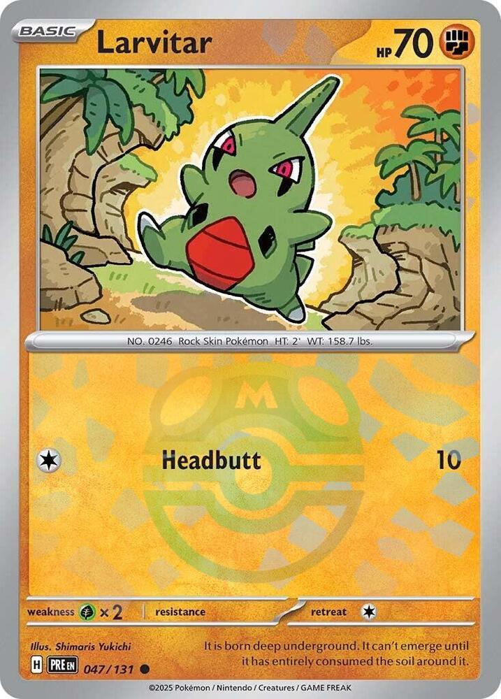 Pokemon Larvitar (Master Ball) 47/131 Prismatic Evolutions