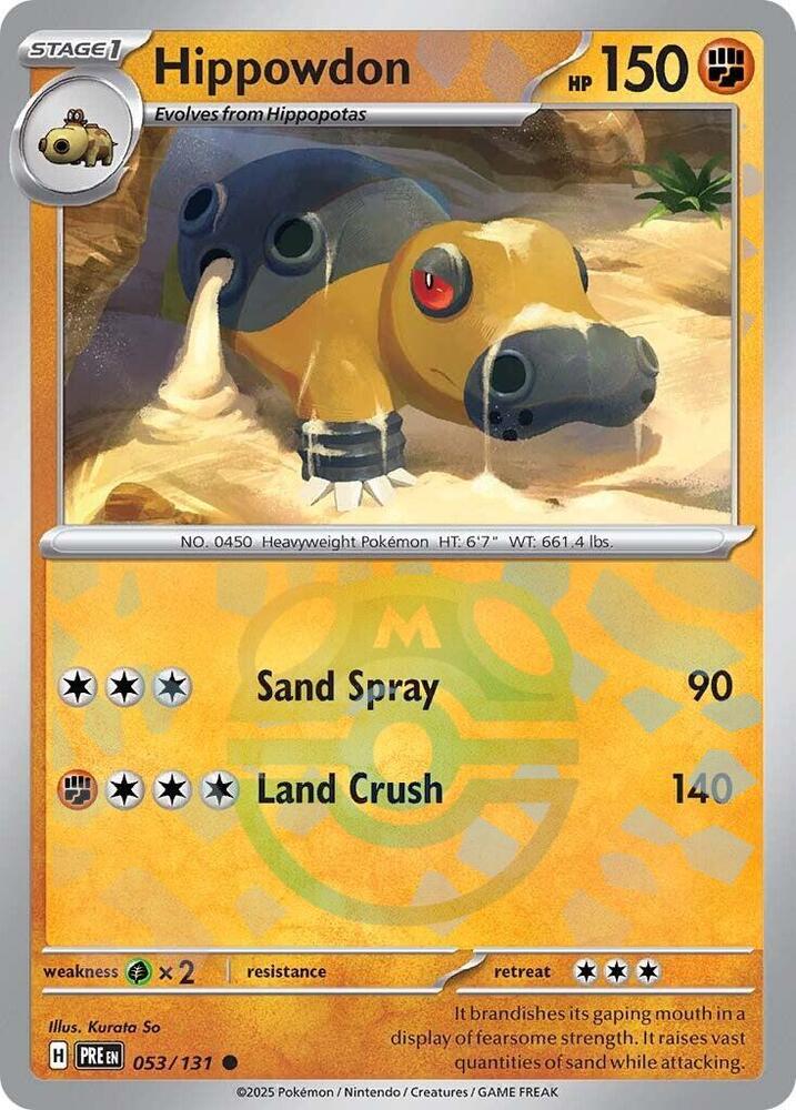 Pokemon Hippowdon (Master Ball) 53/131 Prismatic Evolutions