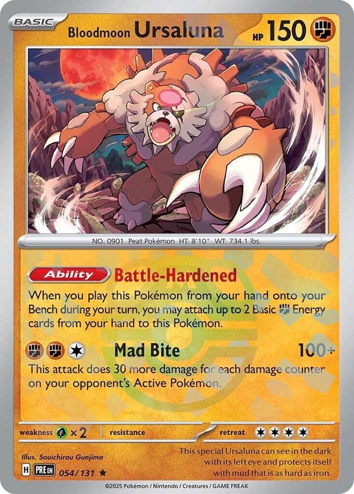 Pokemon Bloodmoon Ursaluna (Master Ball) 54/131 Prismatic Evolutions