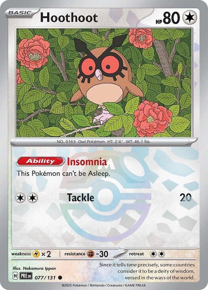 Pokemon Hoothoot (Master Ball) 77/131 Prismatic Evolutions