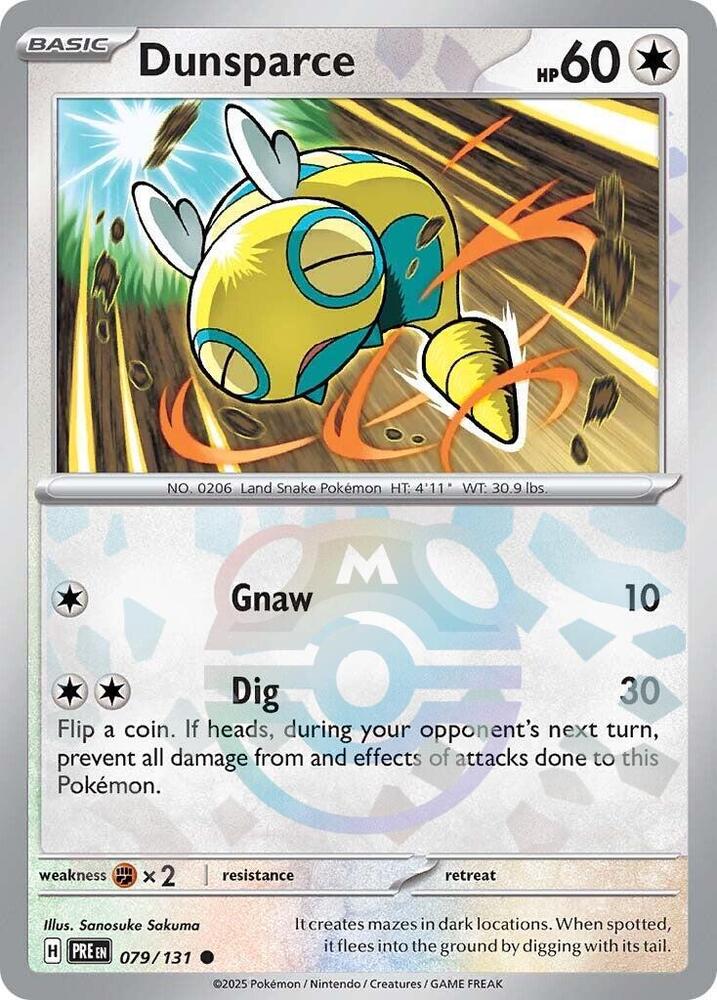 Pokemon Dunsparce (Master Ball) 79/131 Prismatic Evolutions