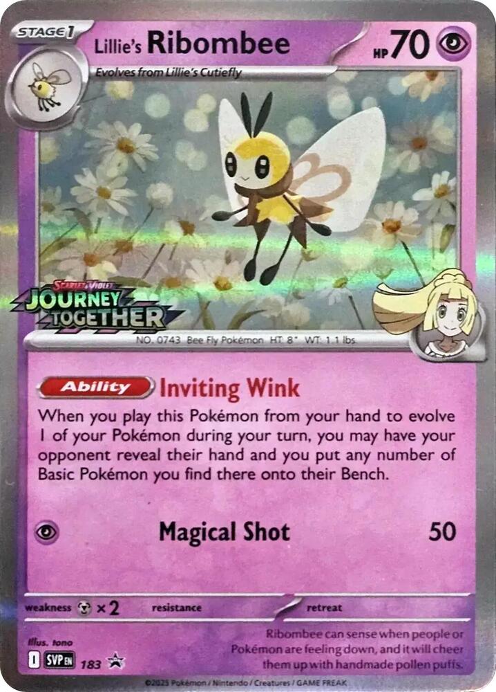 Pokemon Lillie's Ribombee 183 SVP Black Star Promos