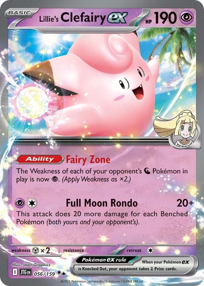 Pokemon Lillie's Clefairy ex 56/159 Journey Together