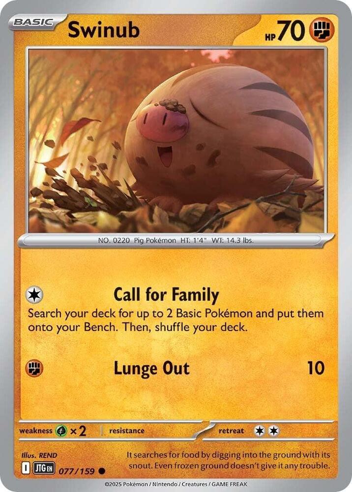 Pokemon Swinub 77/159 Journey Together