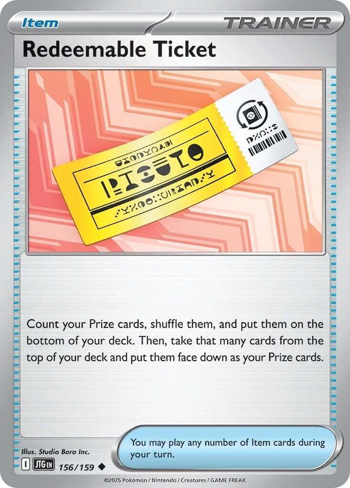 Pokemon Redeemable Ticket 156/159 Journey Together