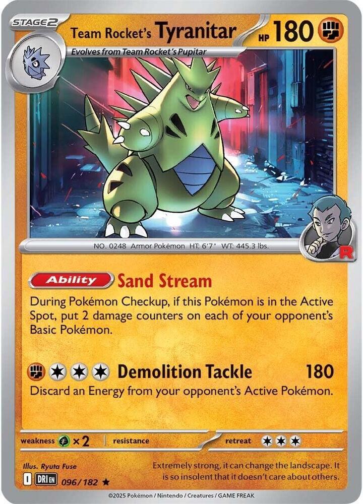 Pokemon Team Rocket's Tyranitar 96/182 Destined Rivals