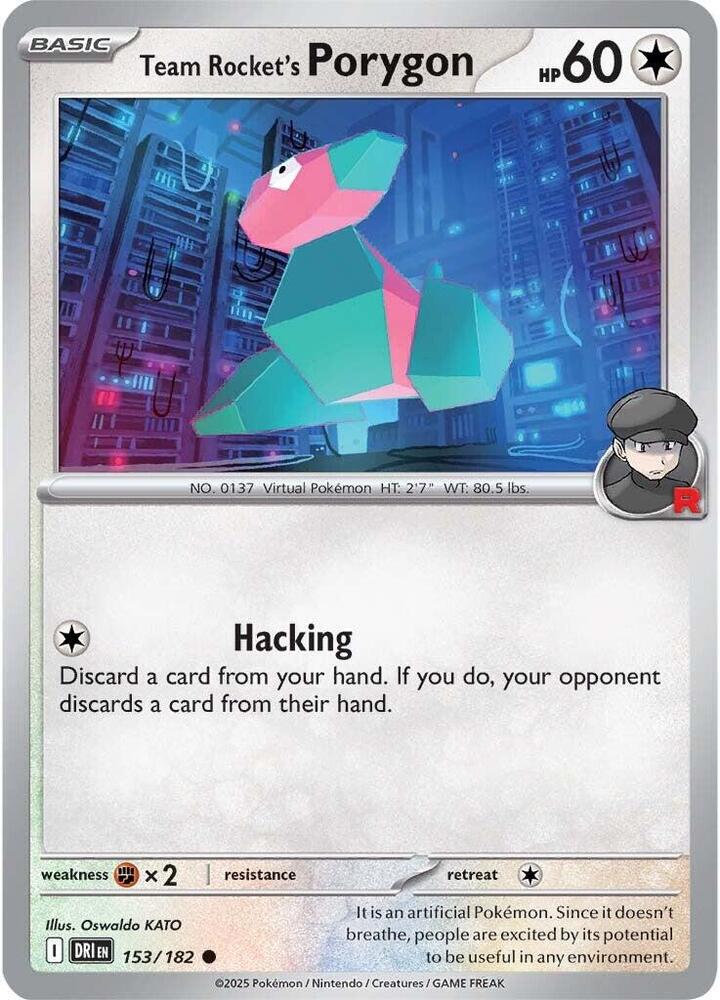 Pokemon Team Rocket's Porygon 153/182 Destined Rivals