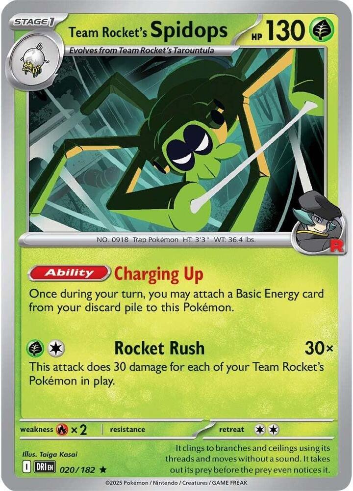 Pokemon Team Rocket's Spidops 20/182 Destined Rivals