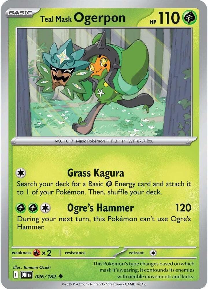 Pokemon Teal Mask Ogerpon 26/182 Destined Rivals