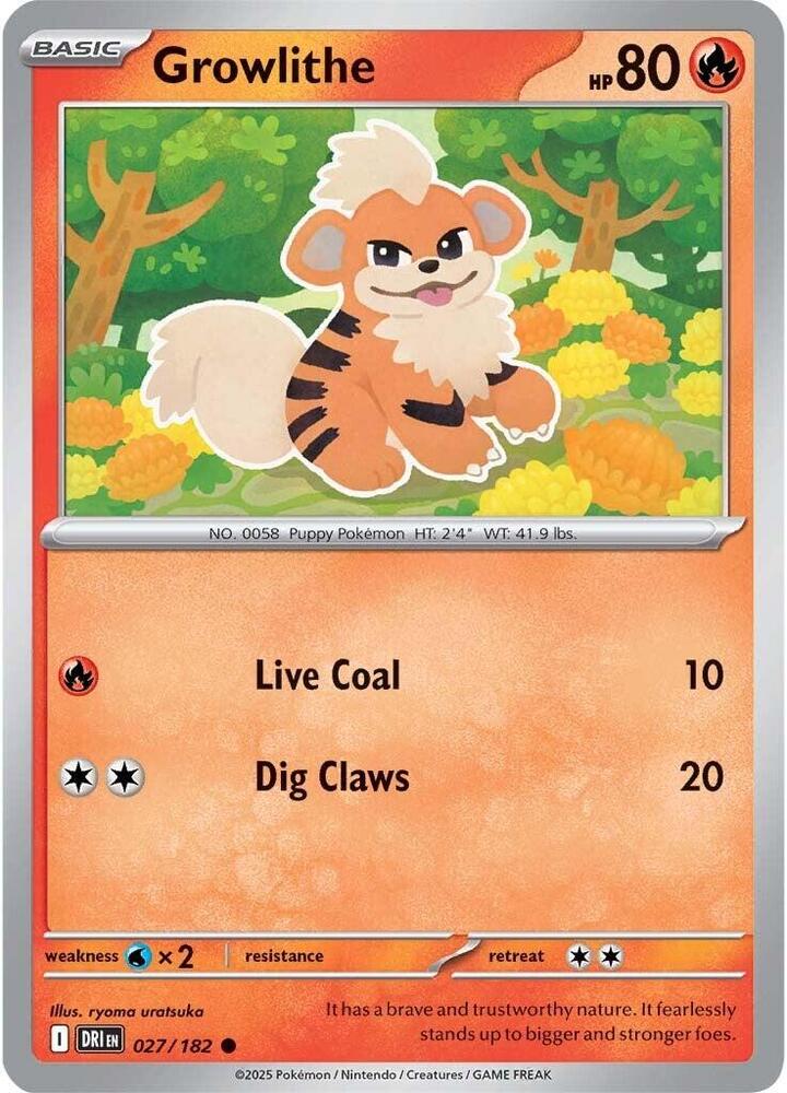 Pokemon Growlithe 27/182 Destined Rivals