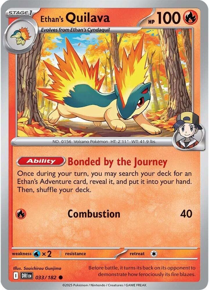 Pokemon Ethan's Quilava 33/182 Destined Rivals