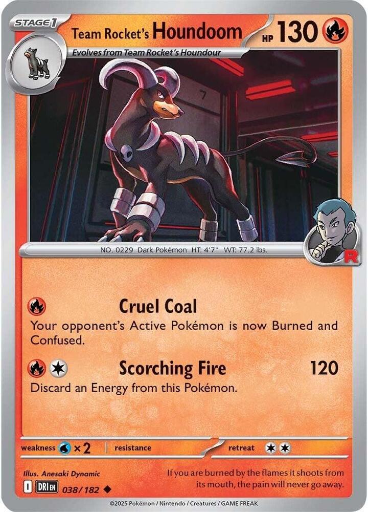 Pokemon Team Rocket's Houndoom 38/182 Destined Rivals