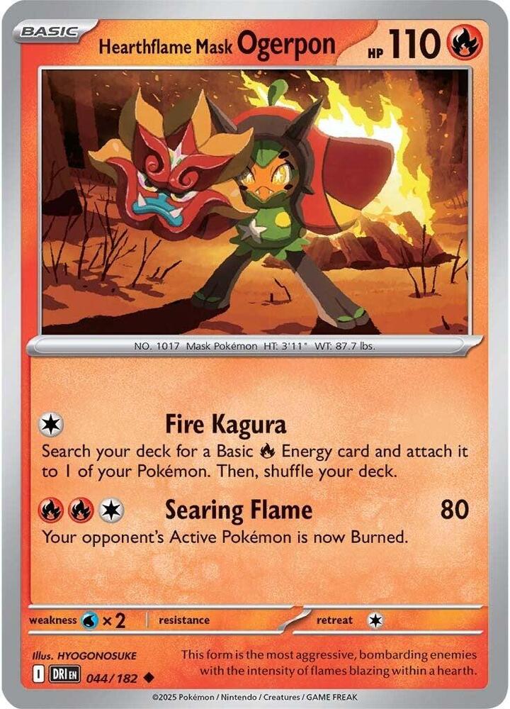 Pokemon Hearthflame Mask Ogerpon 44/182 Destined Rivals