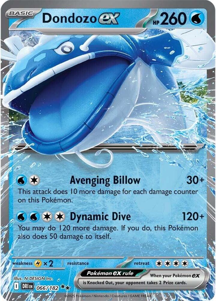 Pokemon Dondozo ex 66/182 Destined Rivals