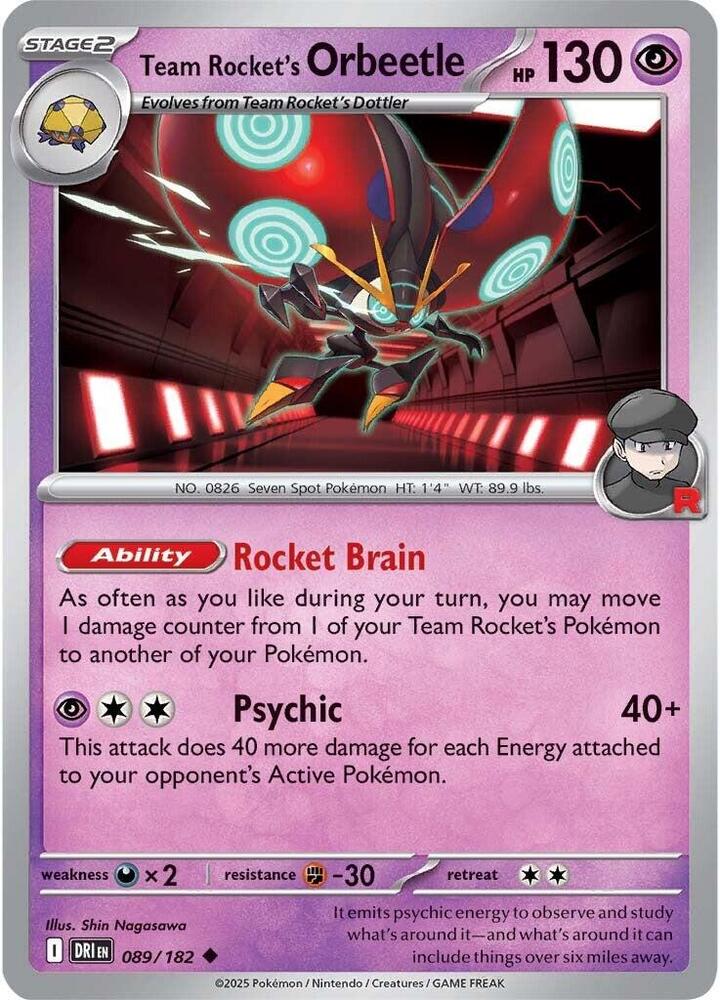 Pokemon Team Rocket's Orbeetle 89/182 Destined Rivals
