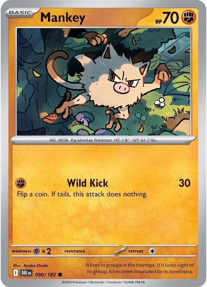 Pokemon Mankey 90/182 Destined Rivals