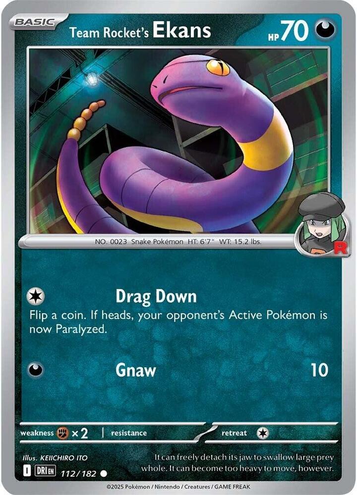 Pokemon Team Rocket's Ekans 112/182 Destined Rivals