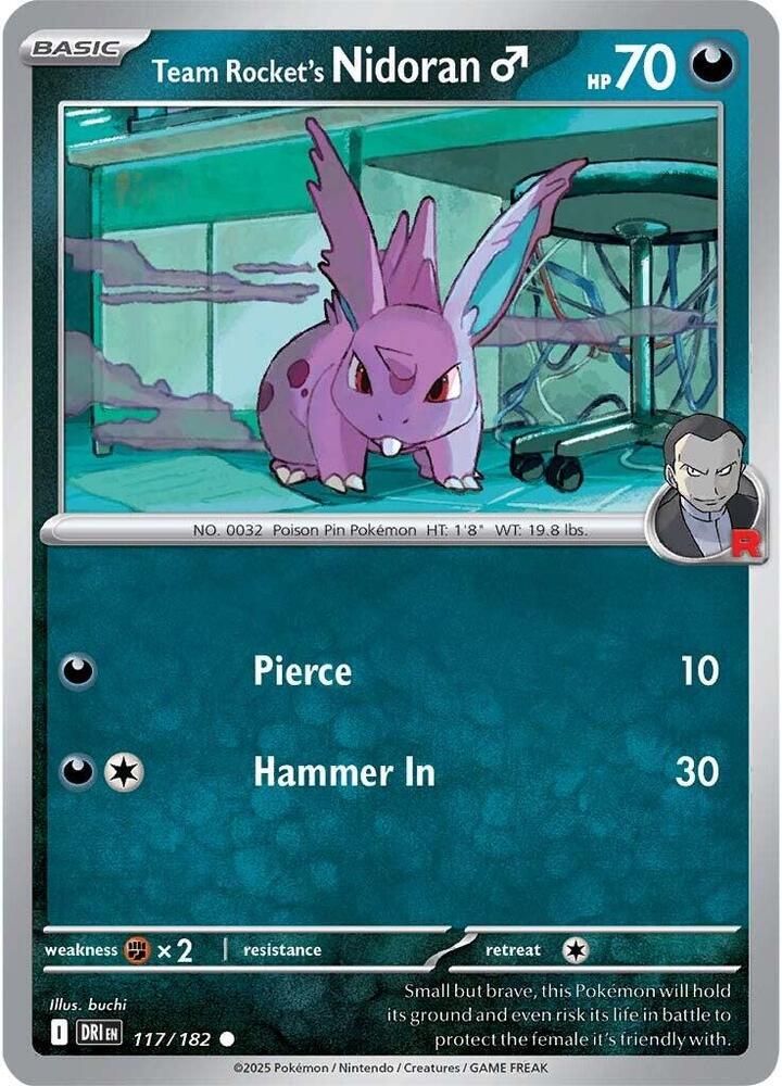 Pokemon Team Rocket's Nidoran M 117/182 Destined Rivals