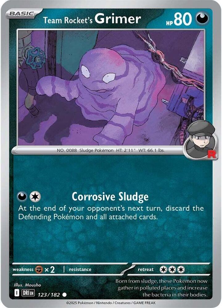 Pokemon Team Rocket's Grimer 123/182 Destined Rivals