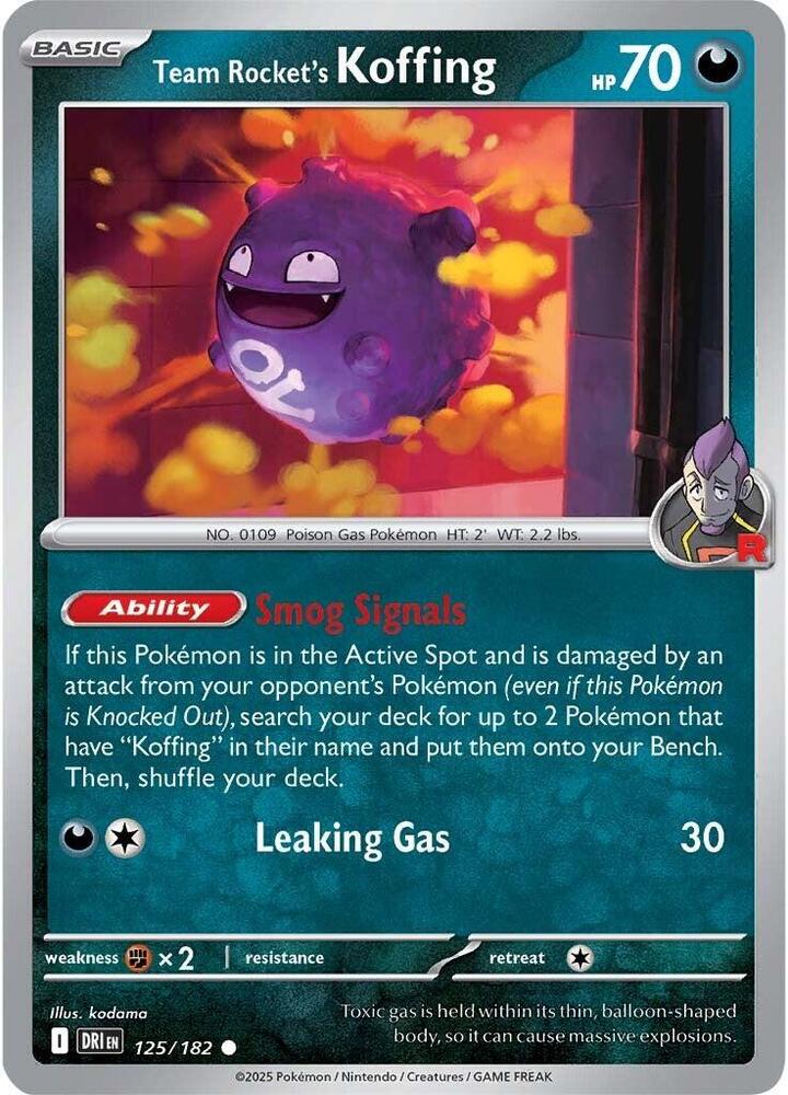 Pokemon Team Rocket's Koffing 125/182 Destined Rivals