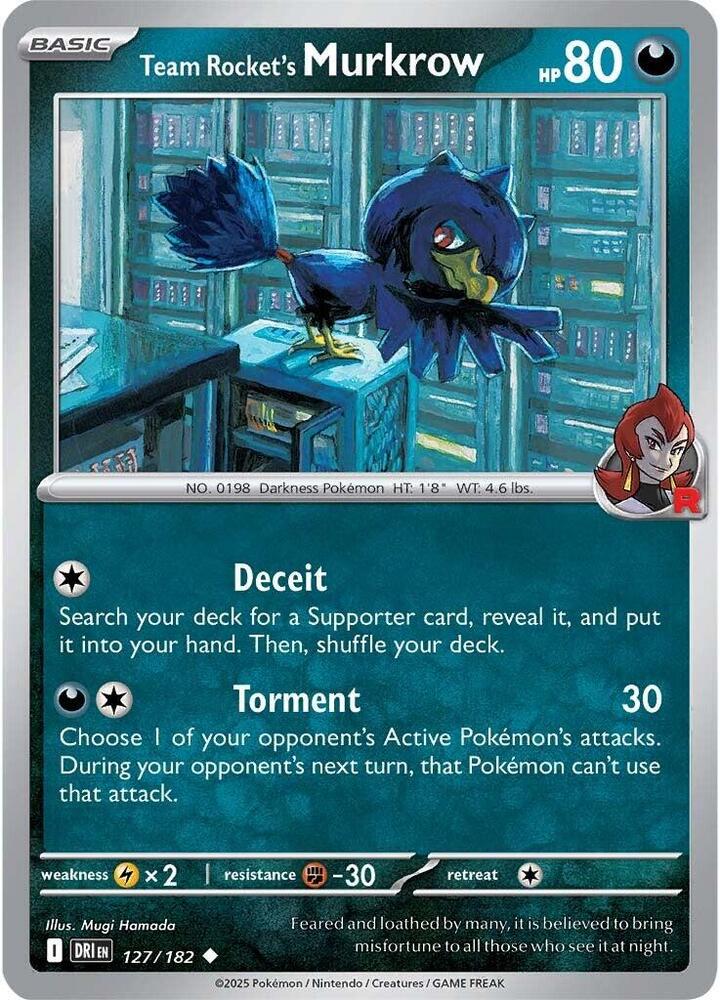 Pokemon Team Rocket's Murkrow 127/182 Destined Rivals