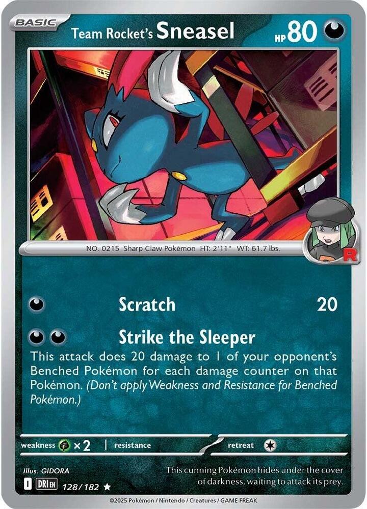 Pokemon Team Rocket's Sneasel 128/182 Destined Rivals