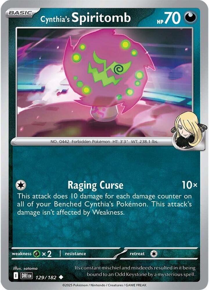 Pokemon Cynthia's Spiritomb 129/182 Destined Rivals