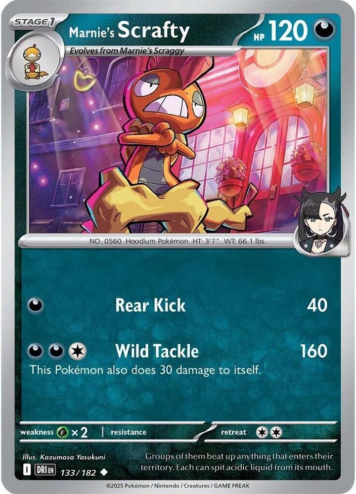 Pokemon Marnie's Scrafty 133/182 Destined Rivals