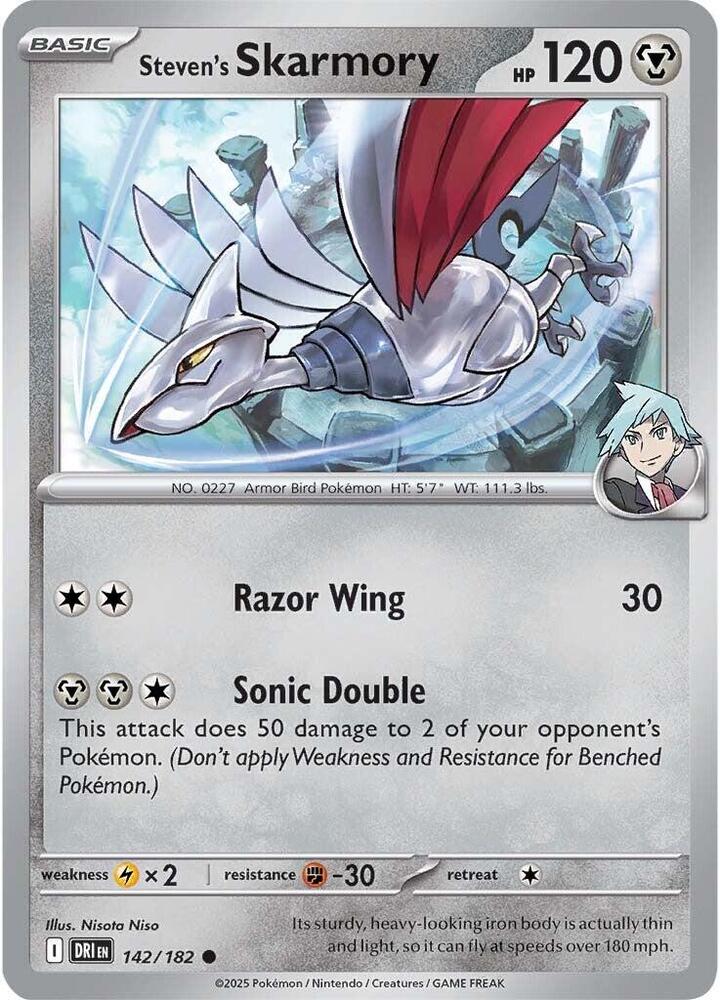 Pokemon Steven's Skarmory 142/182 Destined Rivals