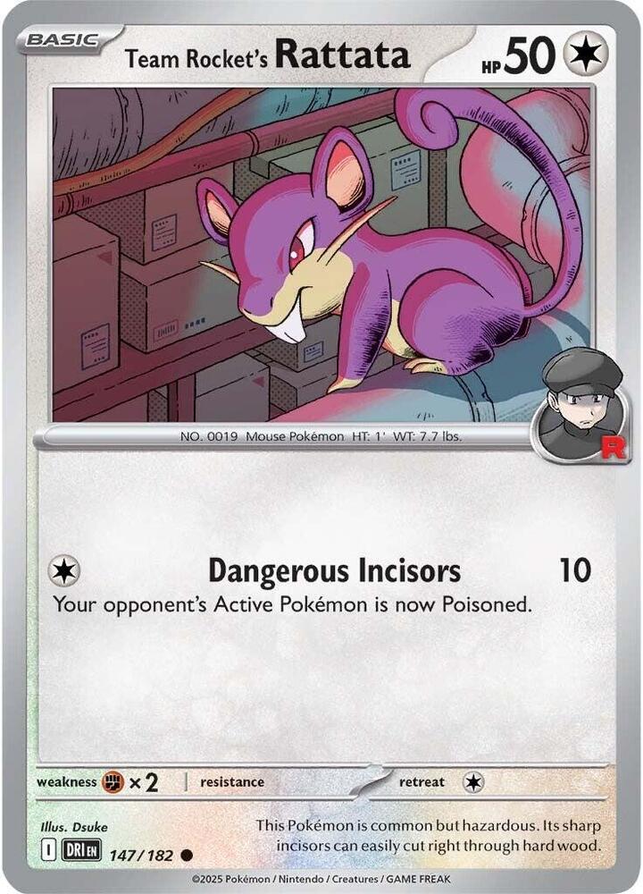 Pokemon Team Rocket's Rattata 147/182 Destined Rivals