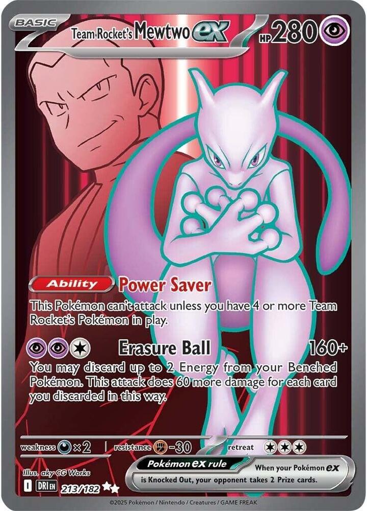 Pokemon Team Rocket's Mewtwo ex 213/182 Destined Rivals